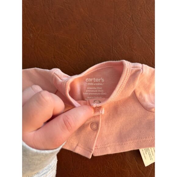 Carter's Preemie Flower Dress with Pink Cardigan - Picture 3 of 6